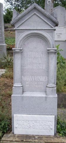 Binder Johann 1844-1918  Guendisch Katharina 1846-1889 Grabstein